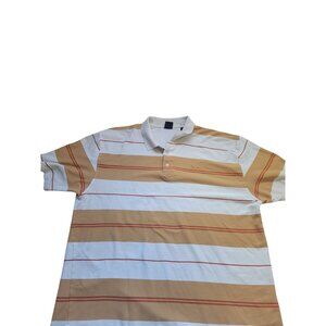 Kani Gold Yellow Striped Short Sleeve Polo Shirt Size 4X 90s Y2k Preppy Casual